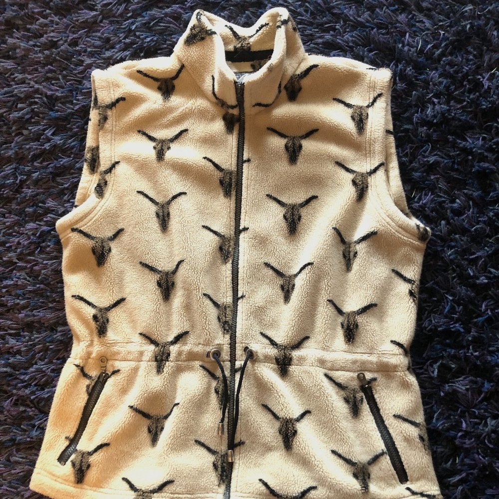Longhorn Fleece Vest - 1 of a Kind!